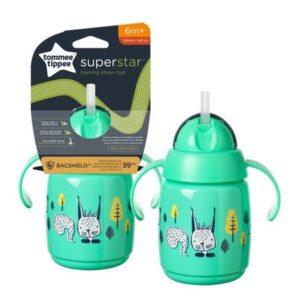 478306 SUPERSTAR MUG WITH STRAW 300ML 6+ GREEN